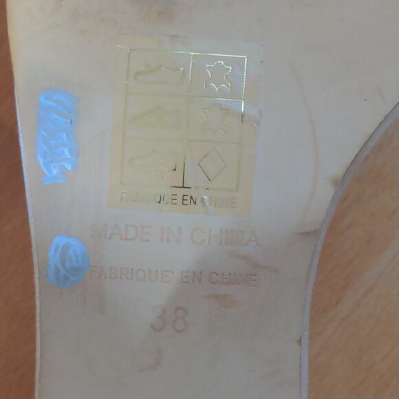 Free People Marigold Sandal Ankle Block Heel Suede Leather Shimmer 38 (US 8) - Picture 14 of 14